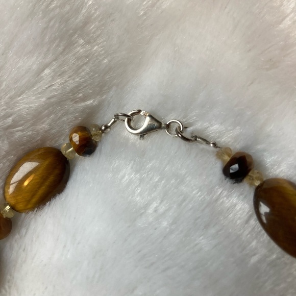 Smokey Quartz, Tiger’s Eye and Citrine Necklace - Picture 4 of 7